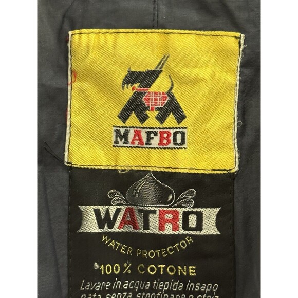 Waterproof Blue Trench Coat Rain Coat Mens Sz XL Mafbo Watro 100% Cotton - Picture 4 of 4